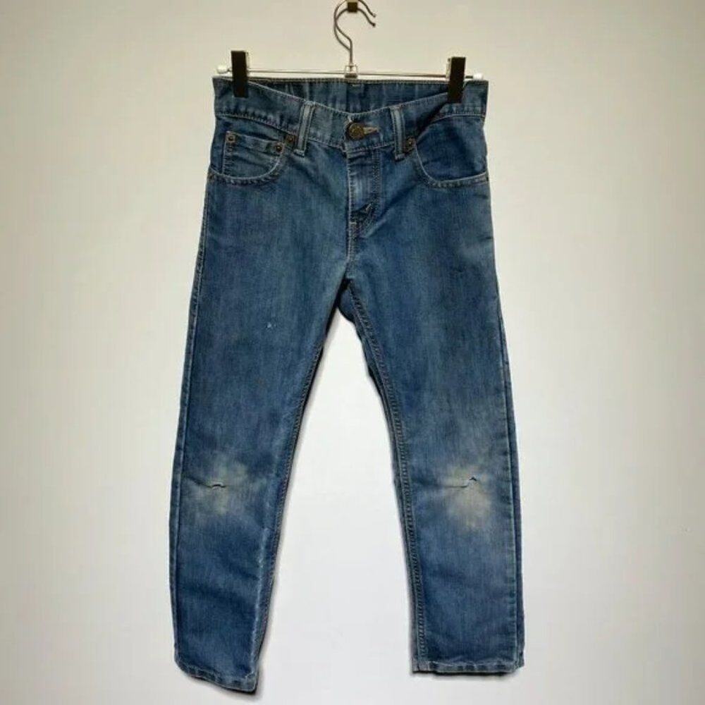 Levi's Boys 511 Skinny Ripped Knee Light Blue Denim Jeans Size 24/22